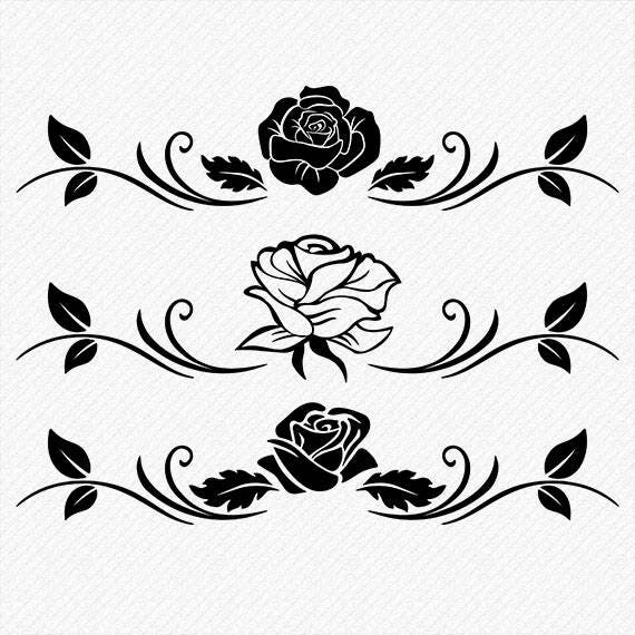 Download Rose Silhouette Rose Clipart Rose Vector Roses Clipart | Etsy