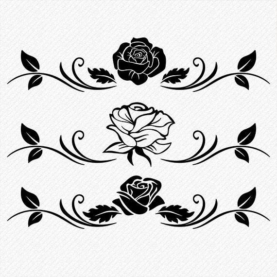Download Rose Silhouette Rose Clipart Rose Vector Roses Clipart | Etsy