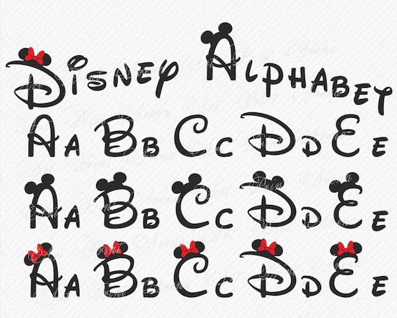 Disney Svg Police Disney Alphabet Svg Oreilles Svg Police De Etsy