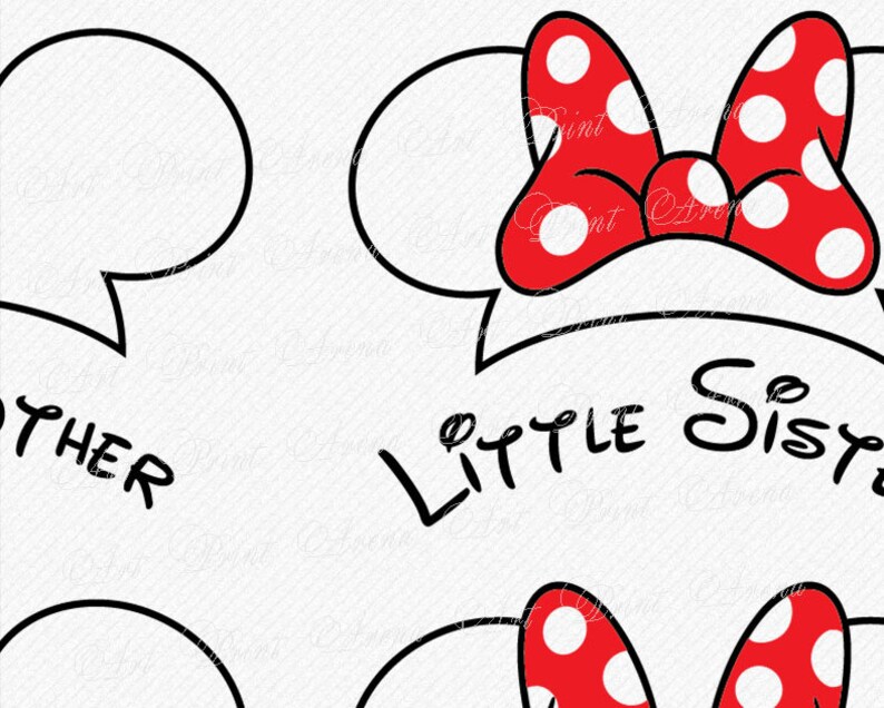 Download Mickey Family SVG outline Mouse Ears svg Minnie Bow svg | Etsy