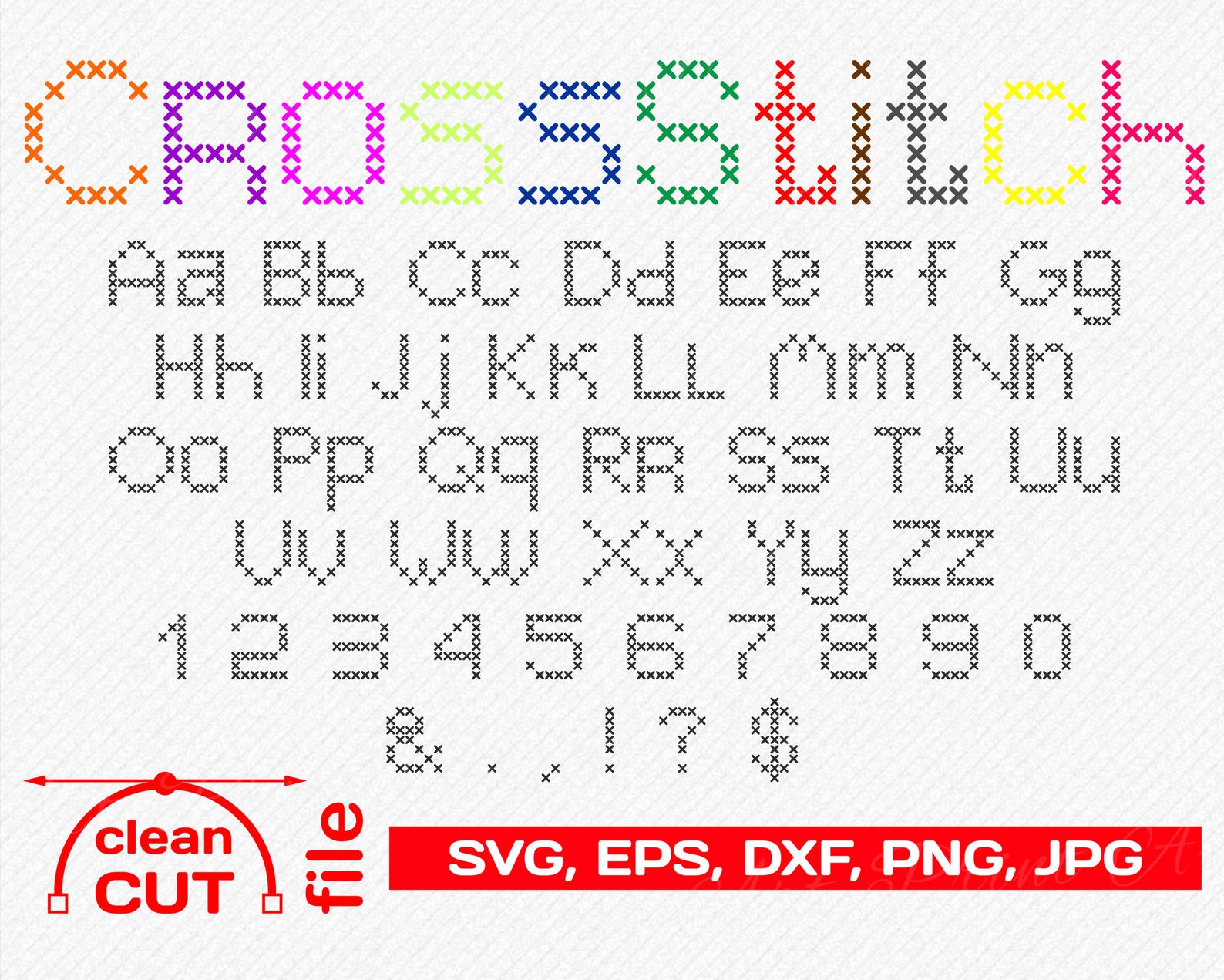 Stitching font SVG Cross Stitch Font | Etsy