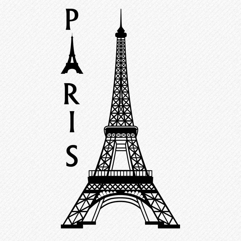 Eiffel Tower SVG cutting and clipart file | Etsy