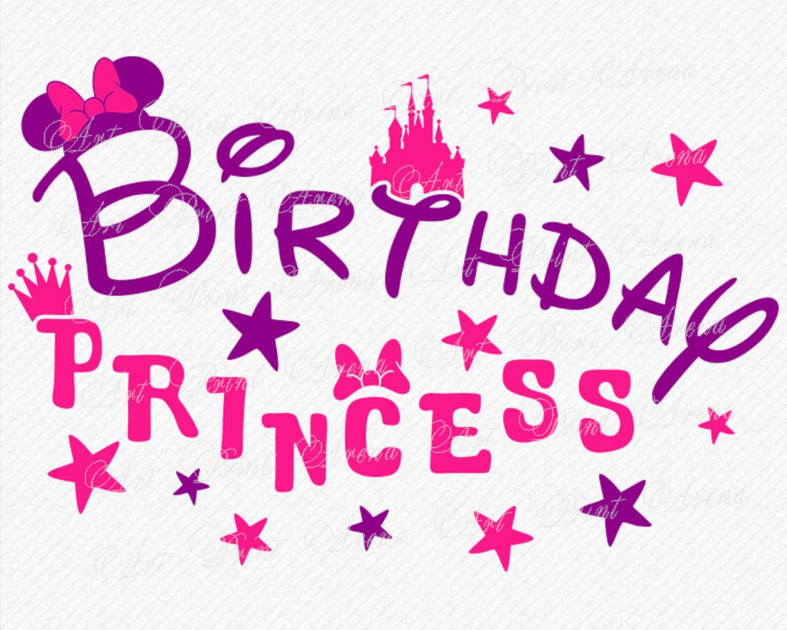 Disney Birthday Princess Svg Disney Girl Shirt Svg Minnie  Etsy