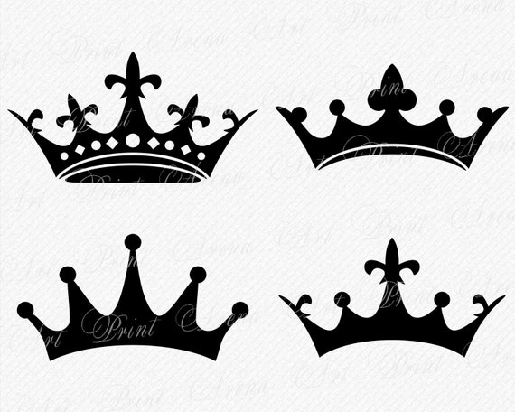 Download Crown Svg Cutting File Set Of 4 Crown Designs Tiara Svg Etsy