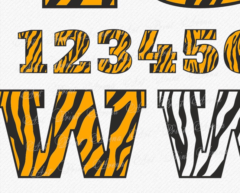 Download Tiger Font SVG Tiger Skin Font Animal Alphabet SVG Animal ...