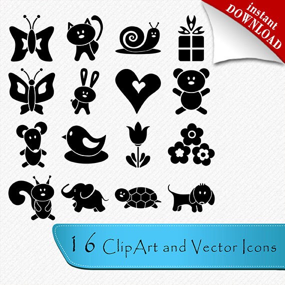 SVG Animals SVG Animal cute set of 16 Animals Cricut Animals | Etsy