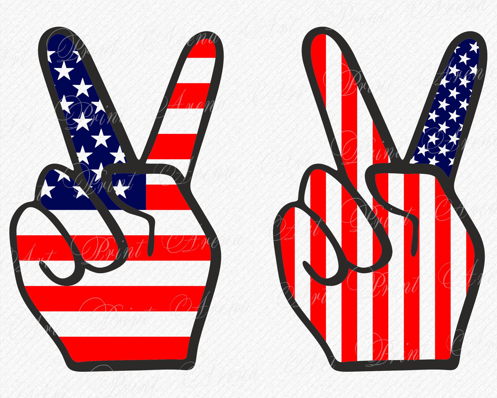 Download Peace Sign Hand Usa Flag Svg Hand With Two Fingers Up Svg Etsy