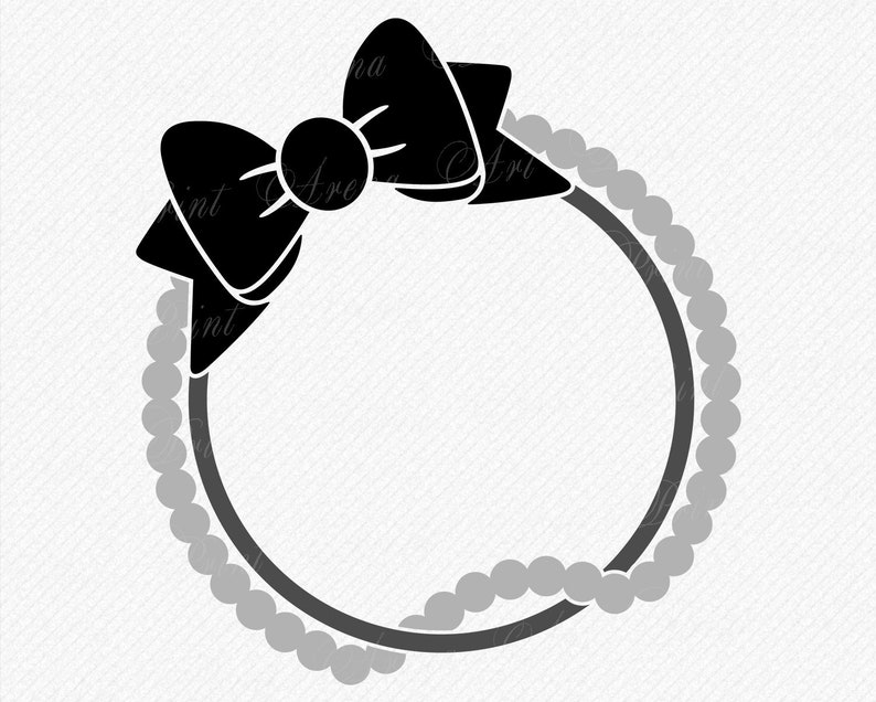 Download Pearl Circle Bow Monogram SVG Valentine svg cutting file ...