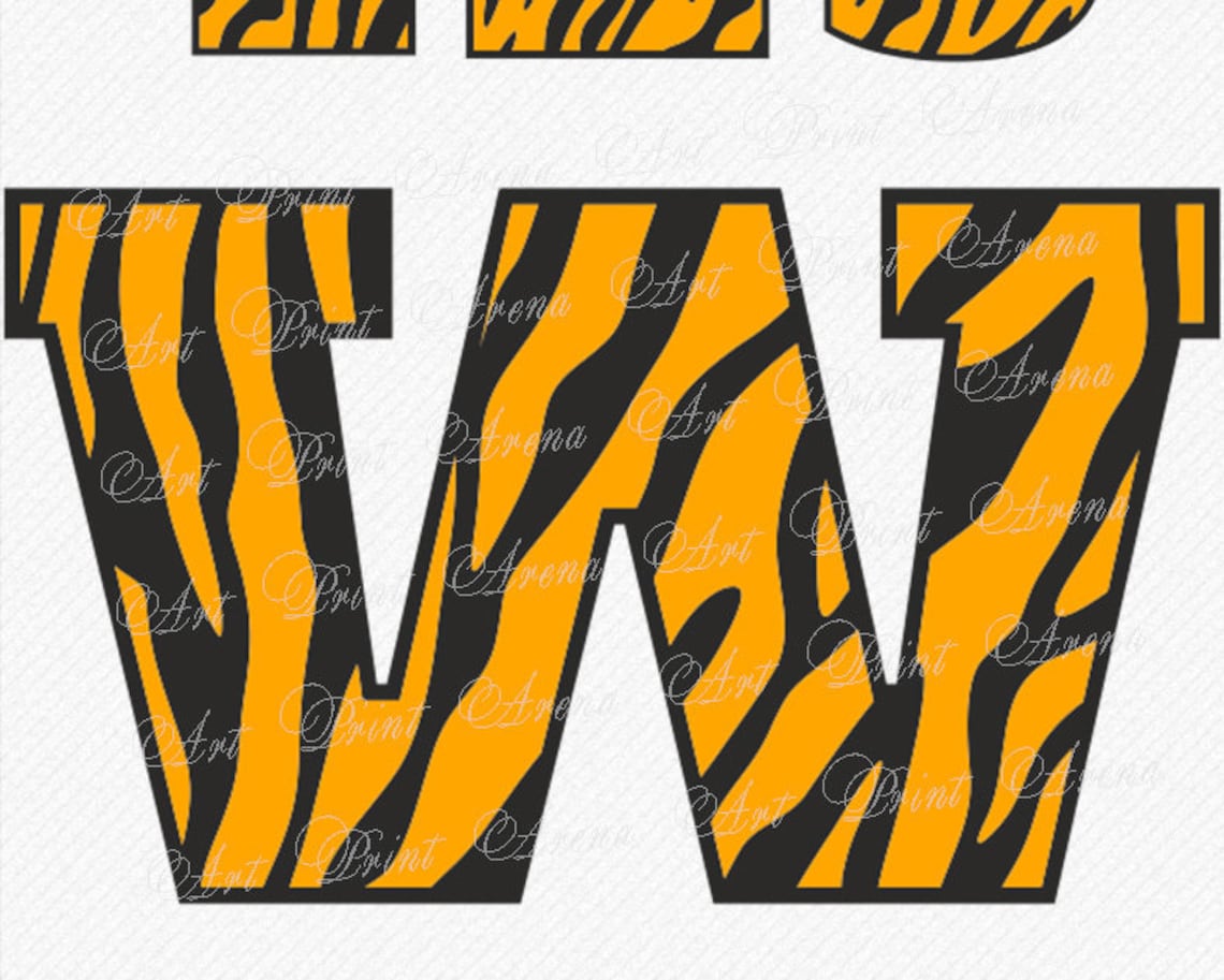 Tiger Font SVG Tiger Skin Font Animal Alphabet SVG Animal Etsy