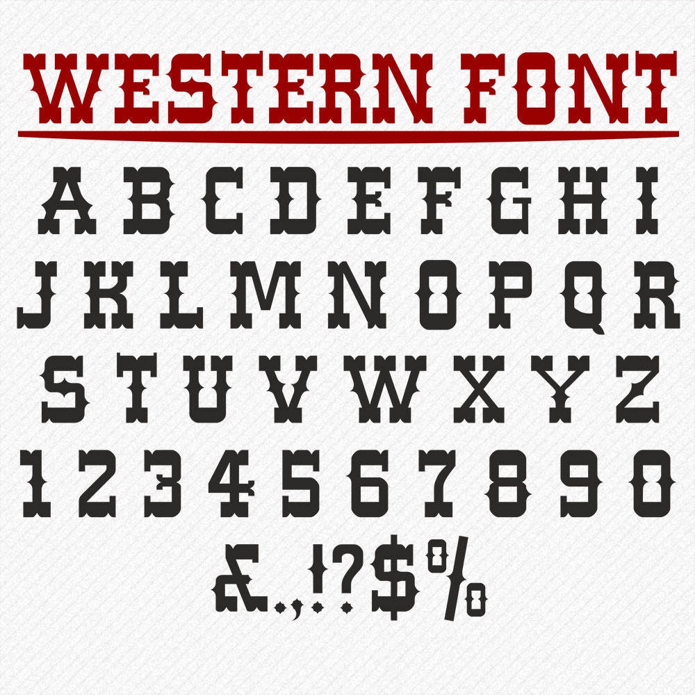 WESTERN SVG Font svg fonts Western Monogram SVG Western | Etsy