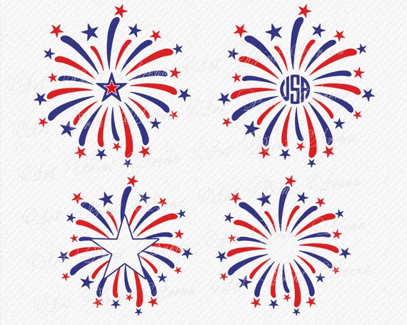 Download Svg Fireworks Svg Monogram Fireworks Svg Fourth Of July Svg Etsy