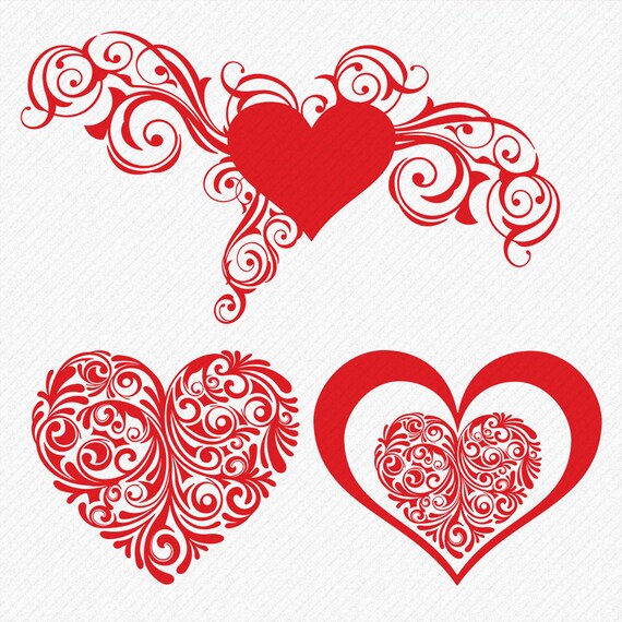 Heart Svg Valentines Heart Svg Love Svg Hearts Silhouettes Etsy