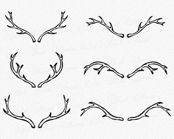 Download Deer Horns Svg Antlers Svg Deer Horn Svg Deer Clipart Deer Etsy