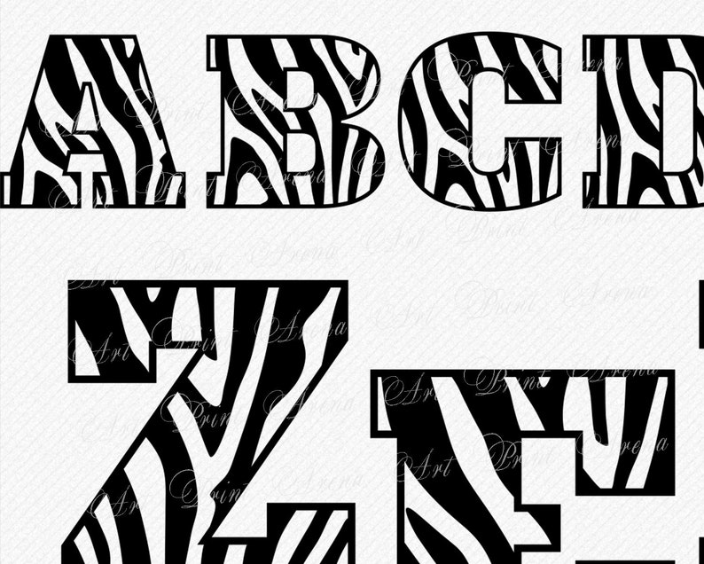 Download Zebra Font SVG Zebra Skin Font Animal Zebra Alphabet ...