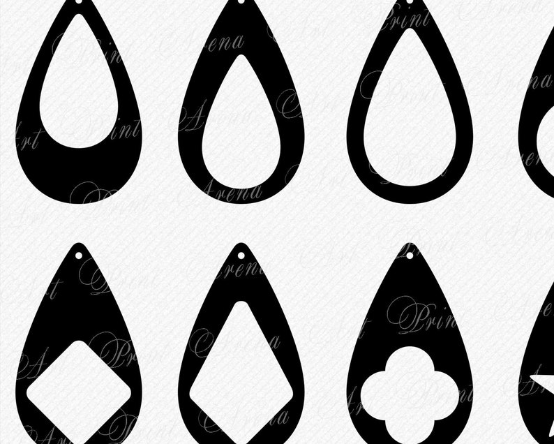 Earrings SVG cut files Tear drop Earrings Bundle svg | Etsy