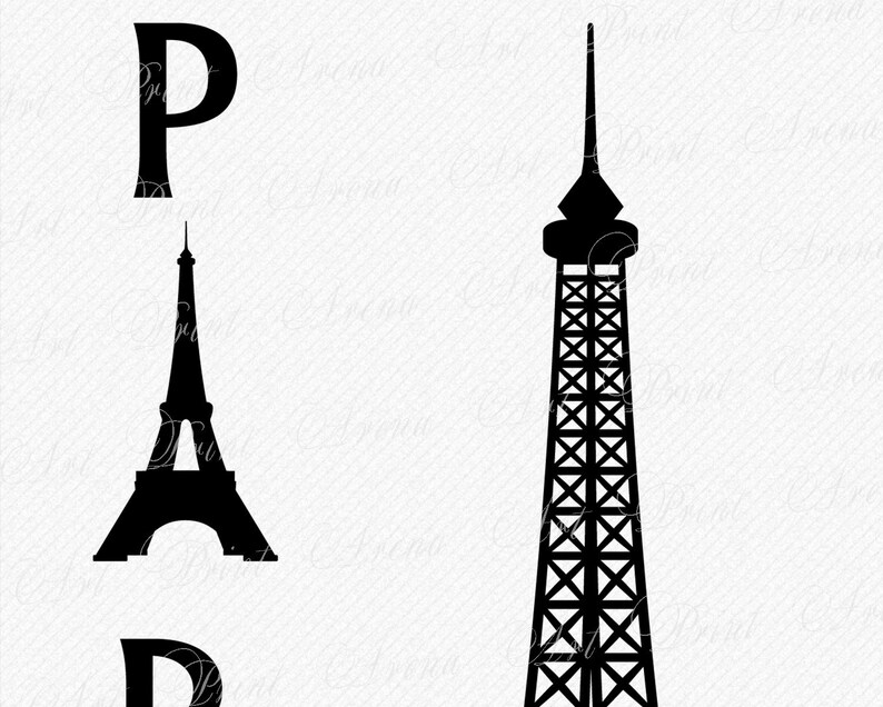 Eiffel Tower SVG cutting and clipart file | Etsy