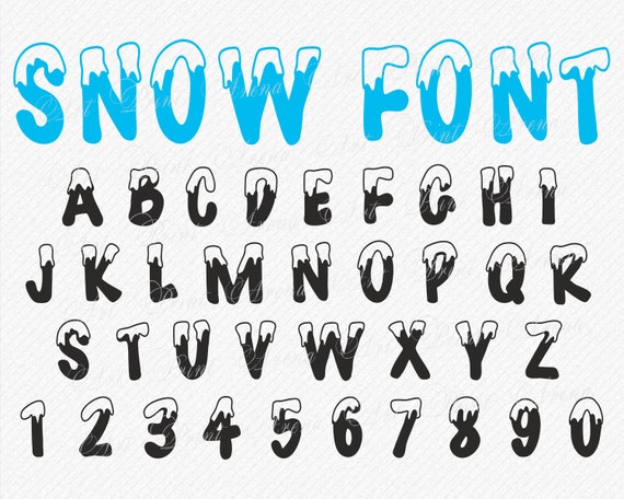 Download Snow SVG Font Decorative Winter SVG Script | Etsy