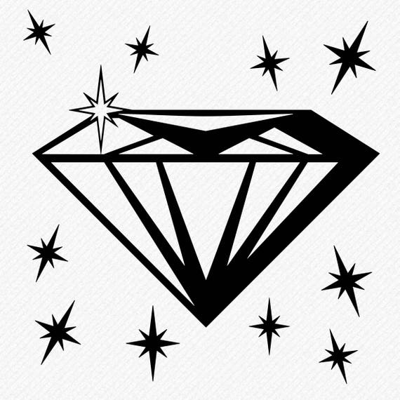 Download Diamond Svg File For Cricut Silhouette Cutting And Clipart Etsy
