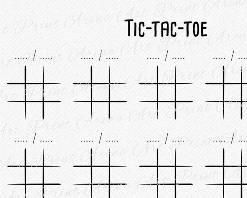 Tic Tac Toe Printable Game Noughts and Crosses Etsy