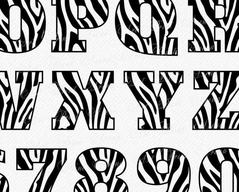 Zebra Font SVG Zebra Skin Font Animal Zebra Alphabet Animal | Etsy