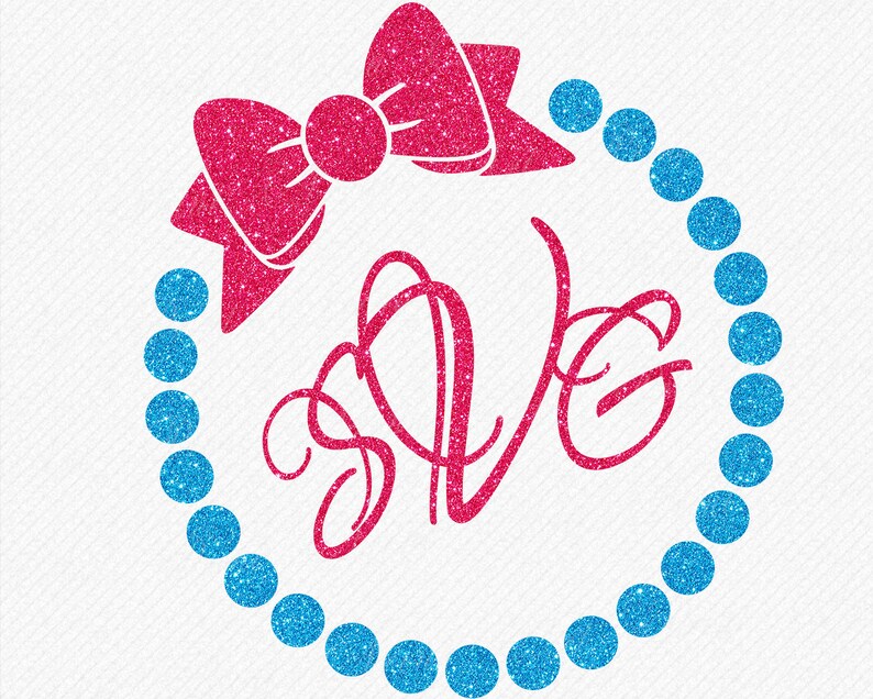 Download Valentines Day Pearl Circle with Bow Monogram SVG Love SVG ...