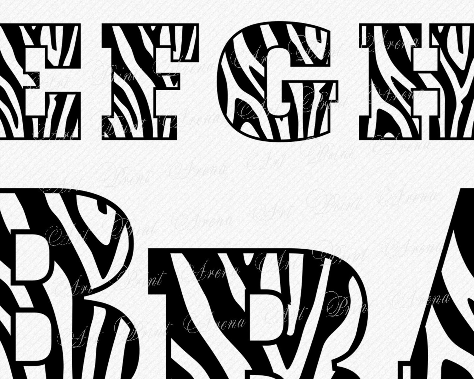 Zebra Font SVG Zebra Skin Font Animal Zebra Alphabet Animal Etsy