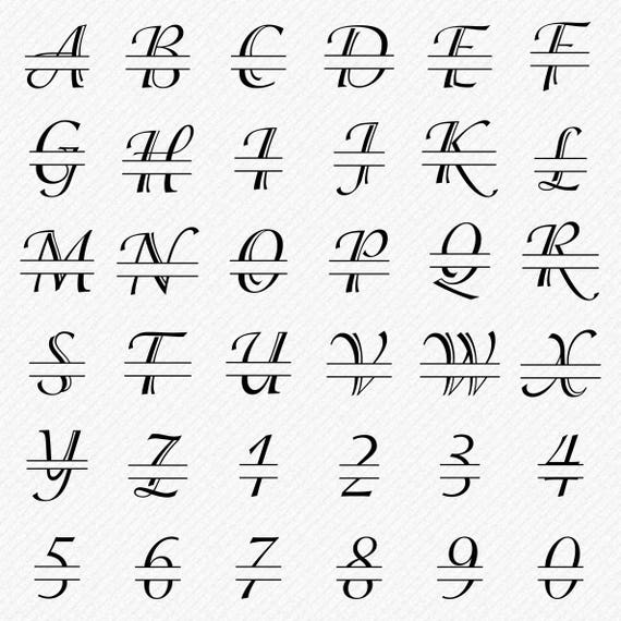 Download Split letters SVG Numbers SVG Split Monogram Letters Split ...