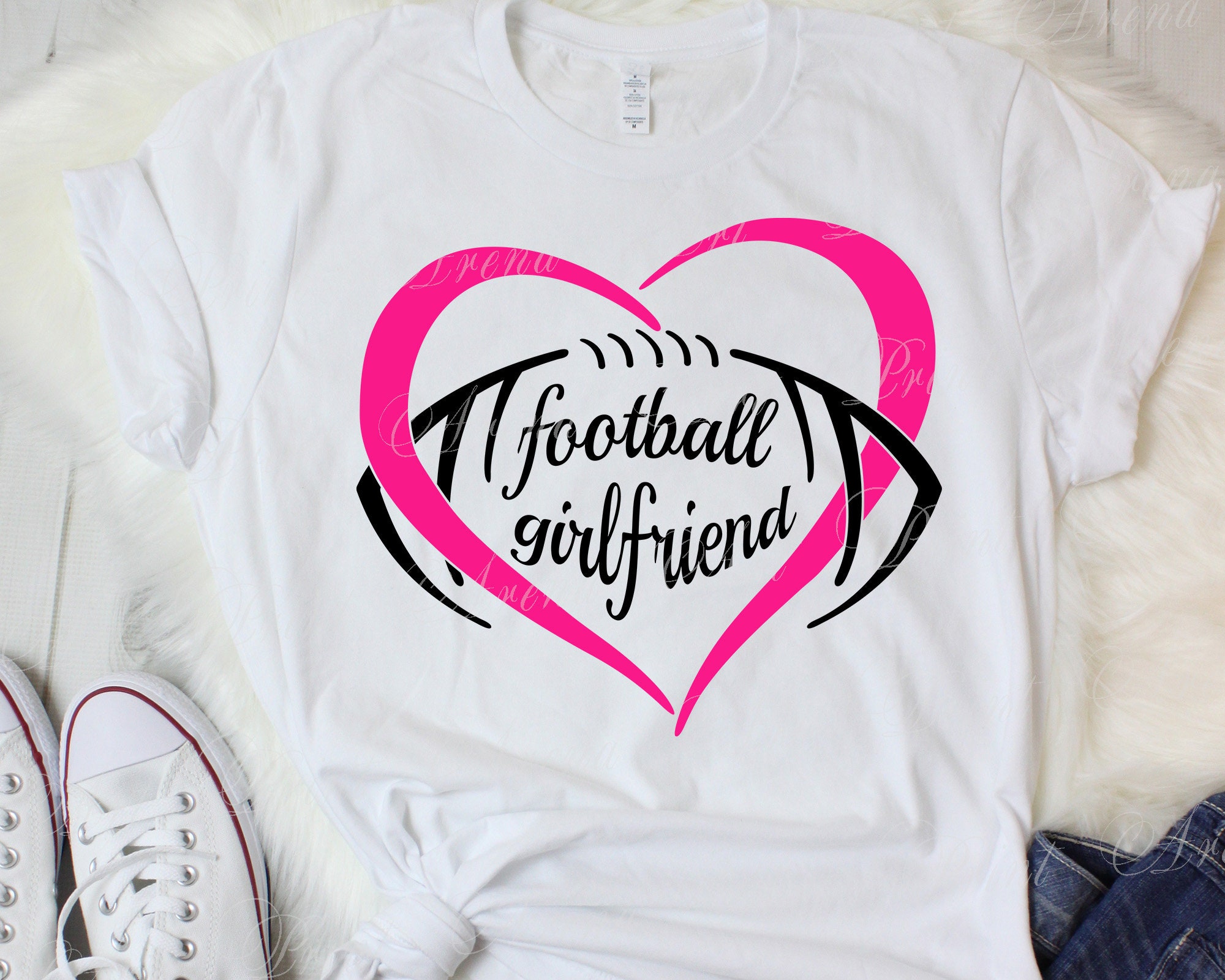 Football Girlfriend SVG Love Football Tshirt Design Etsy