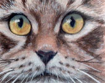 Aceo Beautiful Kitty Miniature Painting Cat Etsy