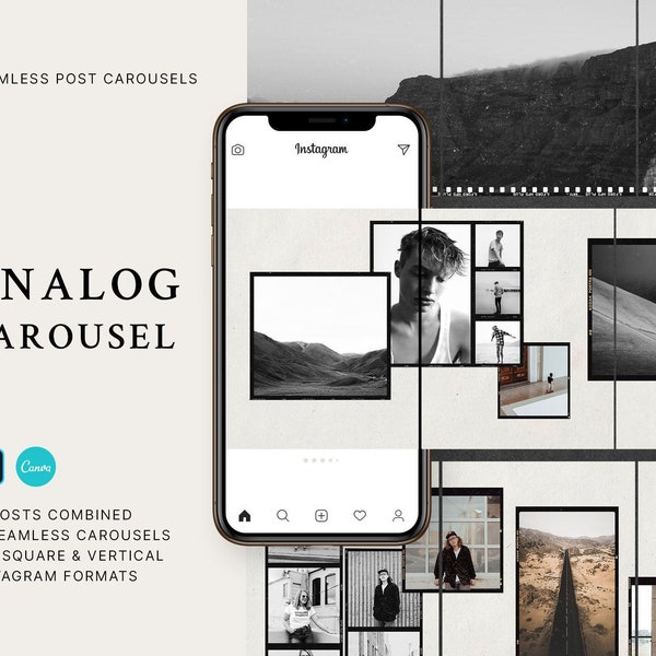 Analogico - Carousel Instagram Post Carousel per Canva / IN HER ELEMENT / Instagram Carousel, Instagram Posts, Step-by-Step Collection