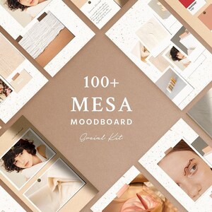 Kit social Mesa Moodboard - Modello Instagram per coach. Modello Canva. Modello Carousel, modello yoga, routine. Carta. Carta strappata