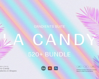 BUNDLE LA Candy Gradients & Shapes. CANVA Gradient Template. Inspirational Motivational Quotes. Modern and Edgy Template. Instagram Story