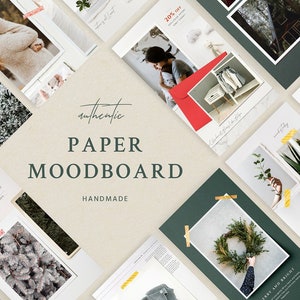 Paper Moodboard - Social Kit Modello Instagram di Natale. Modello post Instagram per le vacanze. Storia Instagram di Natale. Modello social media