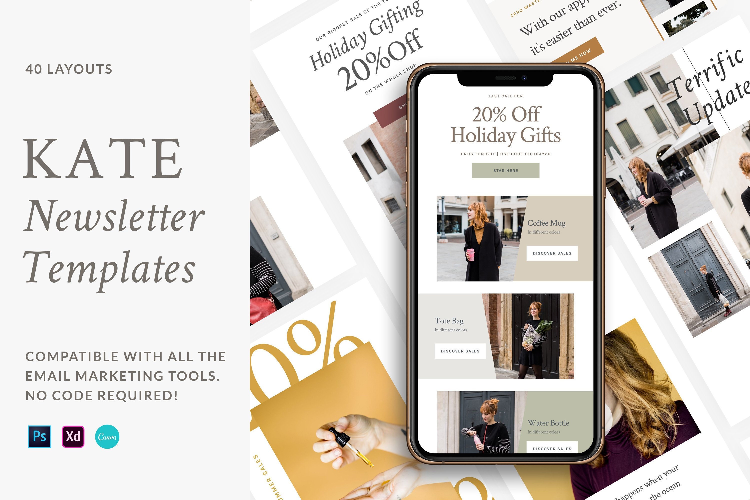 Kate Newsletter Templates Mailchimp Template Convertkit. Etsy