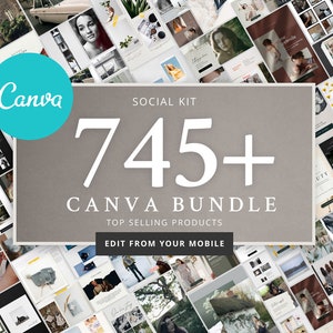 CANVA BUNDLE Social Kit. Modelli di storie Instagram. Modello Instagram per coach. Modello Canva. Citazioni motivazionali. Carta. Film. Saldi
