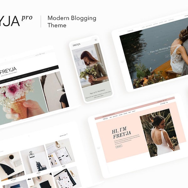 Freyja Pro - Multipurpose Theme. wordpress. woman entrepreneur lifestyle. food blog. photography. personal blog