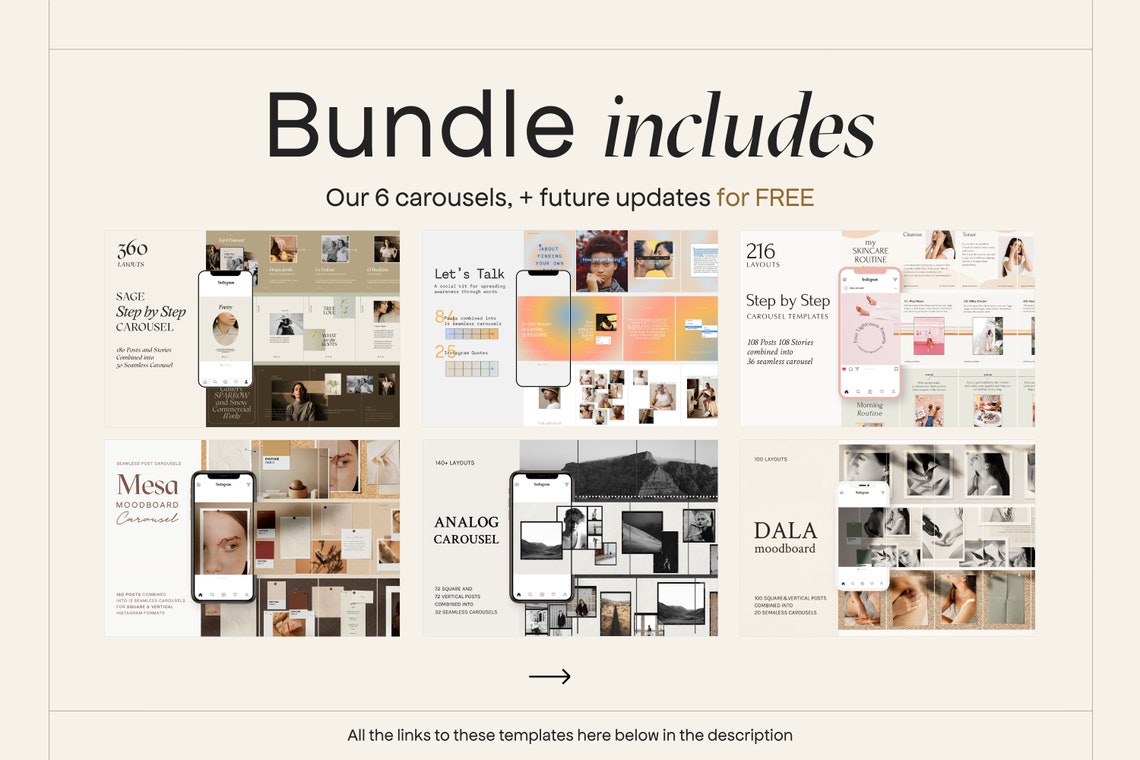 6 in 1 Bundle Carousel Instagram Template Canva. Instagram for Coaches ...