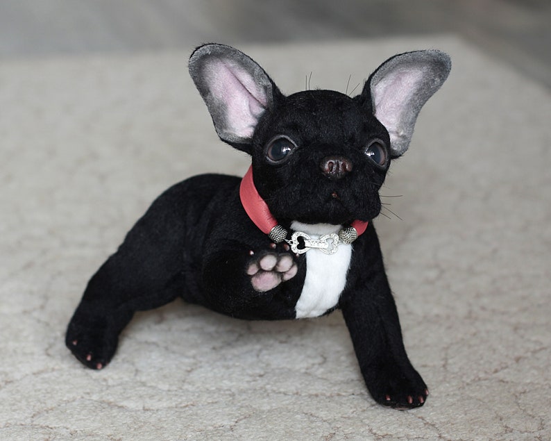 French bulldog puppy 8.6 in Stuffed black bulldog art doll | Etsy