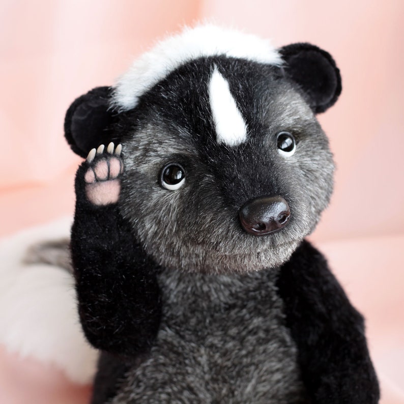 Realistic stuffed animal plush skunk art doll soft lifelike | Etsy