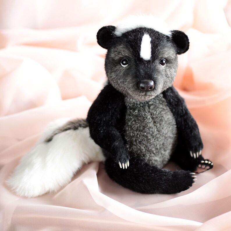 Realistic stuffed animal plush skunk art doll soft lifelike | Etsy