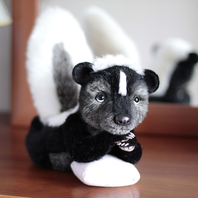 Realistic stuffed animal plush skunk art doll soft lifelike | Etsy