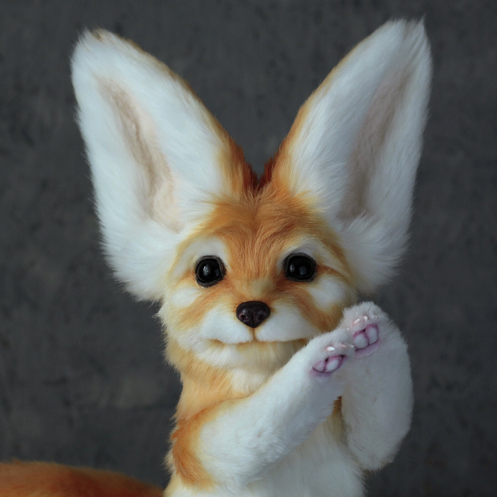 Stuffed fox fennec plush art doll soft sculpture animal by Etsy