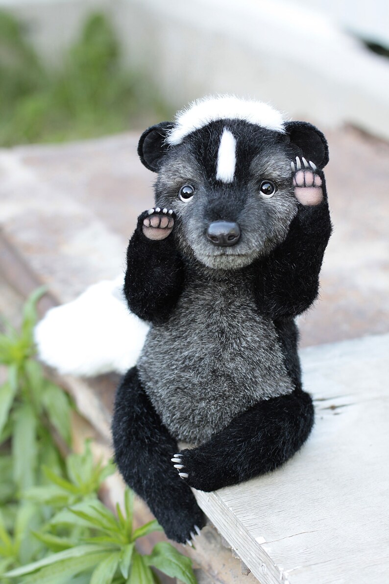 Realistic stuffed animal plush skunk art doll soft lifelike | Etsy