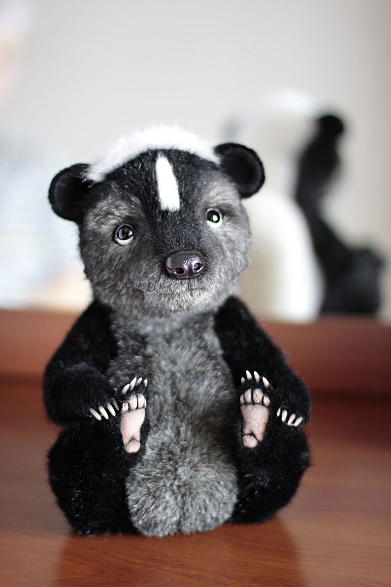 Realistic stuffed animal plush skunk art doll soft lifelike | Etsy