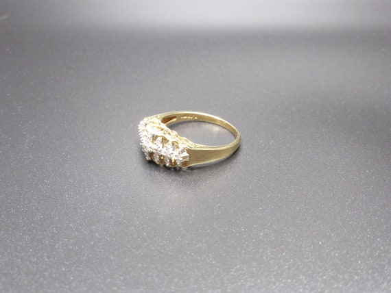 Diamond 10 K Solid Gold Ladies Vintage Ring - image 2