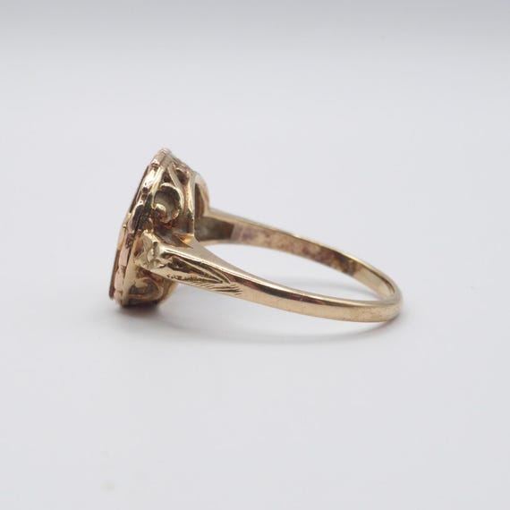 Vintage Eastern Star 10K Solid Gold Ring - Size 6… - image 4