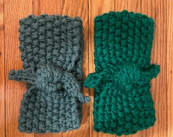 Team Green Chunky Tie Headband - Child & Adult Sizing