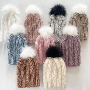 Ribbed Knit Pom Hat - Adult (12 yrs. & up)