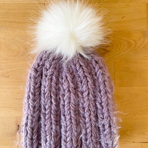 Adult Ribbed Fitted Pom Hat image 8