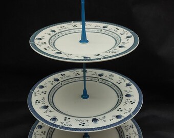 Royal Doulton blue white 3 tier afternoon cake stand